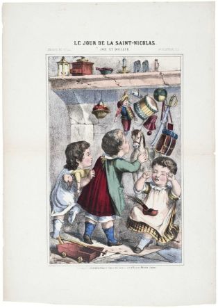 LE JOUR DE LA SAINT-NICOLAS. / JOIE ET DOULEUR. / GDS. SUJETS. PL. 317. (titre inscrit)