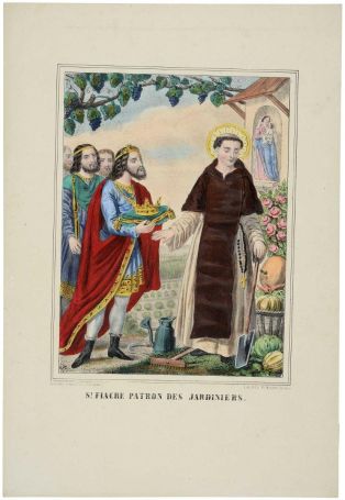 ST. FIACRE PATRON DES JARDINIERS. (titre inscrit)