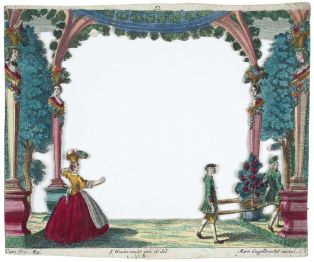 Théâtre optique. Troisième planche du décor de scène de jardin baroque (titre factice) ; © Cliché H. Rouyer