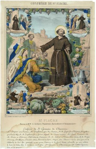ST. FIACRE / Patron de M.M. les Jardiniers, Pépiniéristes, Horticulteurs et Champignonistes (titre inscrit)