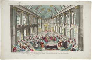 Ceremonie de la Bénédiction Nuptiale donnée dans la Chapelle de Versailles le 16 mais 1770, par Mr. de la Roche-Aymon, Archevêque de Rheims, à LOUIS-AUGUSTE, Dauphin de France, et a l'Archiduchesse MARIE-ANTOINETTE d'Autriche, Soeur de l'Empereur. (titre inscrit)