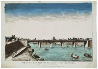 VUE DU PONT D'AUSTERLITZ ET DE L'ENTRÉE DU JARDIN DES PLANTES. / Prise sur la gauche de la Seine. (titre inscrit) ; © Essy Erfani