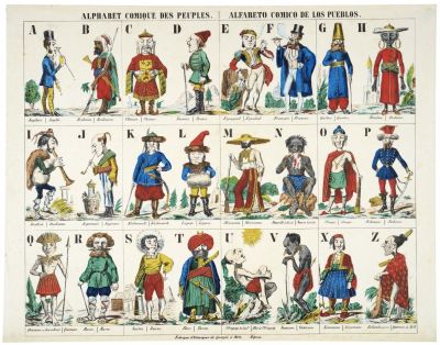 ALPHABET COMIQUE DES PEUPLES. (titre inscrit, fr., esp.) : Cliché H. Rouyer