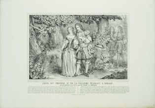 LOUIS XIV PROTÈGE MELLE. DE LA VALLIÈRE PENDANT L’ORAGE. 2. (titre inscrit)