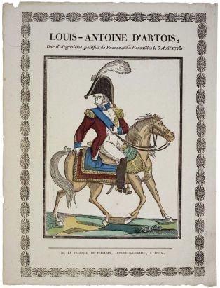 LOUIS-ANTOINE D'ARTOIS, / Duc d’Angoulême, petitfils de France, né à Versailles le 6 Août 1775. (titre inscrit)