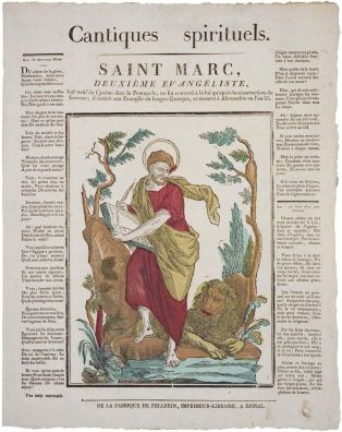 Cantiques spirituels. / SAINT MARC, / DEUXIEME EVANGELISTE. (titre inscrit)