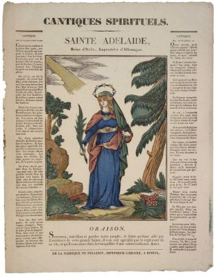 CANTIQUES SPIRITUELS. / SAINTE ADELAIDE, / Reine d’Italie, Impératrice d’Allemagne. (titre inscrit)