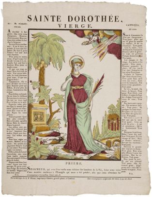 SAINTE DOROTHÉE, / VIERGE. (titre inscrit)