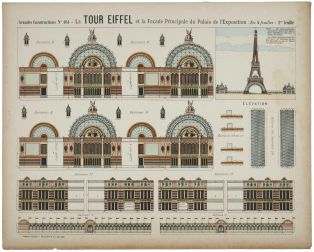 N° 161 - La TOUR EIFFEL et la Façade Principale du Palais de l'Exposition : En 4 feuilles - 1re feuille (titre inscrit)