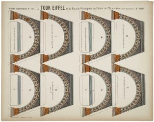 N° 161 - La TOUR EIFFEL et la Façade Principale du Palais de l'Exposition : En 4 feuilles - 2e feuille (titre inscrit)