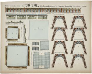 N° 161 - La TOUR EIFFEL et la Façade Principale du Palais de l'Exposition : En 4 feuilles - 3e feuille (titre inscrit)