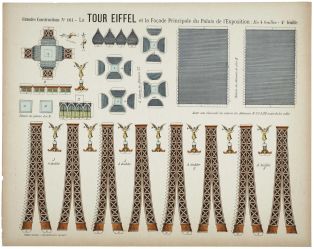 N° 161 - La TOUR EIFFEL et la Façade Principale du Palais de l'Exposition : En 4 feuilles - 4e feuille (titre inscrit)