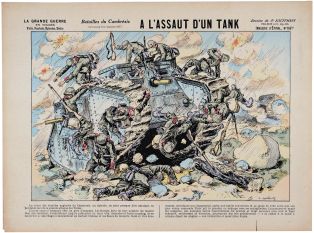 Batailles de Cambrésis / OCTOBRE-NOVEMBRE 1917. A L'ASSAUT D'UN TANK (titre inscrit)