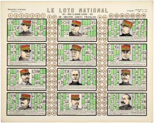 LE LOTO NATIONAL / 1914 - DANS LA GRANDE GUERRE - 1918 / DE GRANDS CHEFS FRANÇAIS (titre inscrit)