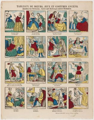 TABLEAUX DE MOEURS, JEUX ET COSTUMES ANCIENS. (titre inscrit, fr., all.) ; © Claude Philippot