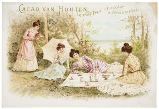 Groupe de femme, couché et assis autour d'un pique-nique, thé, apportant un gâteau (titre factice) ; © Essy Erfani