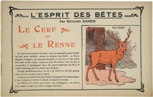 L'ESPRIT DES BÊTES / Par BENJAMIN RABIER / LE CERF / ET / LE RENNE (titre inscrit)