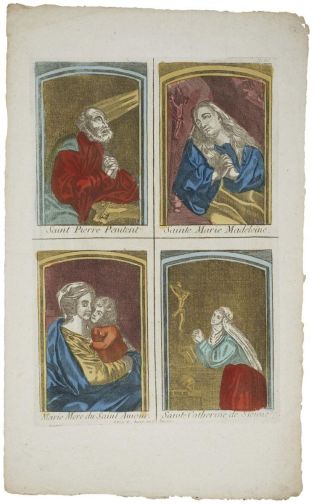 Saint Pierre Penitent / Sainte Marie Madeleine. / Marie Mere du Saint Amour. / Sainte Catherine de Sienne N°. 193 (titre inscrit)