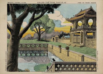 GRAND THÉATRE NOUVEAU / FOND DU DÉCOR CHINOIS (titre inscrit) : Cliché E. Erfani
