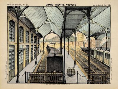 GRAND THÉATRE NOUVEAU / Gare de Chemin de Fer - FOND (titre inscrit) : Cliché E. Erfani