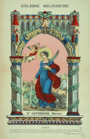 GALERIE RELIGIEUSE / Ste CATHERINE, Martyre / 338 (titre inscrit)