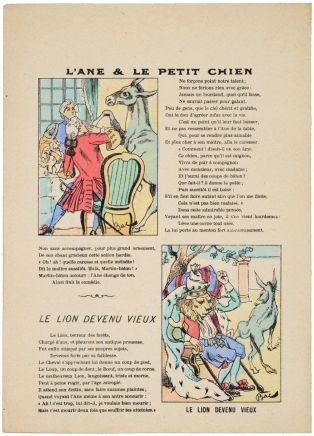 L’ANE & LE PETIT CHIEN / LE LION DEVENU VIEUX (titre inscrit)