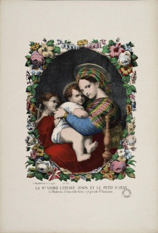LA STE. VIERGE L’ENFANT JESUS ET LE PETIT ST. JEAN. (titre inscrit, fr., it.) ; © Essy Erfani