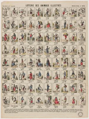 LOTERIE DES ANIMAUX ILLUSTRES. (titre inscrit)