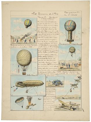 Le Domaine de l’Air / Planche 6 - Ballons / et Cerfs-Volant (titre inscrit) ; LE DOMAINE DE L'AIR ... la Grande Guerre PLANCHE N°6 / - BALLONS & CERFS-VOLANTS (titre factice)