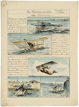 Le DOMAINE DE l'Air / - Les Hydravions - N°- 5 (titre inscrit) ; LE DOMAINE DE L'AIR ... la Grande Guerre PLANCHE N°5 / - LES HYDRAVIONS - (titre factice)