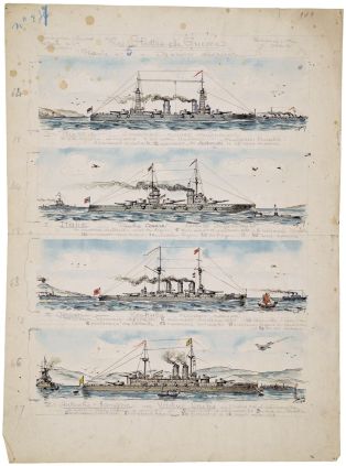 Les Flottes de Guerre. Pl. n°5 = Marine diverses N° 237 (titre inscrit) ; LES FLOTTES DE GUERRE / PLANCHE N°5 - MARINES DIVERSES (titre factice)