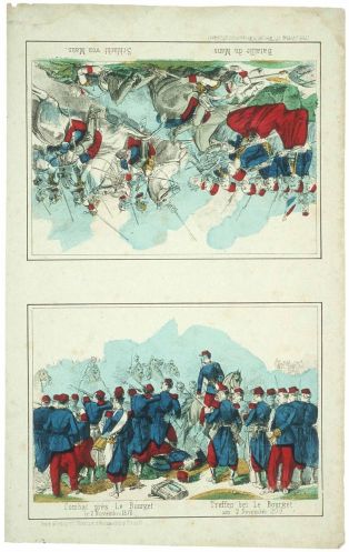 Combat près Le Bourget / le 2 Novembre 1870. / Bataille du Mans. (titre inscrit fr., all.)