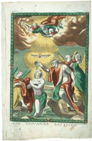 SAN GIOVANNE BATTISTA (titre inscrit) ; Saint Jean-Baptiste (titre traduit) ; Le baptême du Christ (titre factice)