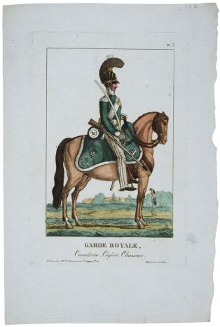 GARDE ROYALE, / Cavalerie Légère. Chasseur. PL. 3. (titre inscrit)