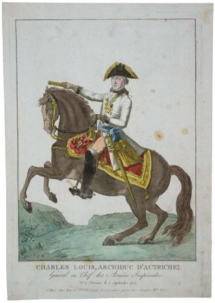 CHARLES LOUIS, ARCHIDUC D’AUTRICHE, / Général en Chef des Armées Impériales, / Né à Florence, le 5 Septembre 1771. (titre inscrit)