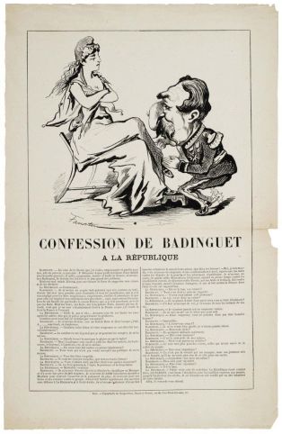 CONFESSION DE BADINGUET / A LA RÉPUBLIQUE (titre inscrit) ; © Essy Erfani