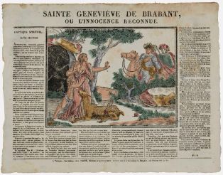 SAINTE GENEVIÈVE DE BRABANT, / OU L’INNOCENCE RECONNUE. (titre inscrit) ; © Essy Erfani