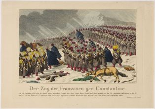 Der Zug der Franzosen gen Constantine. (titre inscrit all.) ; La marche des Français vers Constantine (titre traduit) ; © Claude Philippot