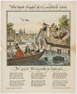 Wie schnell vergehet oft das menschliche Leben. / Die grosse Wassersnoth im Jahre 1844. (titre inscrit, all.) ; inondation de 1844 (titre factice) ; © Claude Philippot