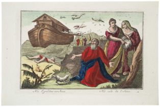 Noe Egreditur ex Arca 4 (titre inscrit, lat., esp.) ; Noé sort de l’arche (titre factice) ; © H. Rouyer