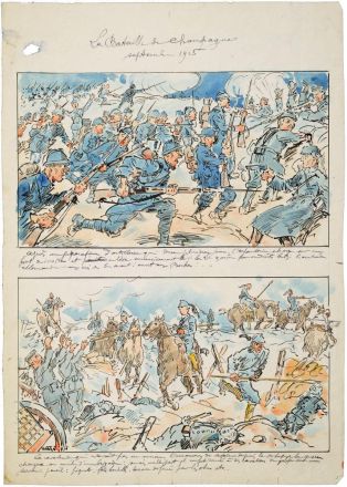 La Bataille de Champagne / septembre 1915 (titre inscrit) ; OFFENSIVE et BATAILLE de CHAMPAGNE (titre factice) ; © Essy Erfani