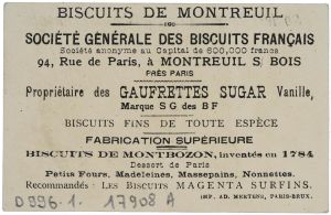 Société Générale des Biscuits Français. (titre inscrit) ; © Essy Erfani