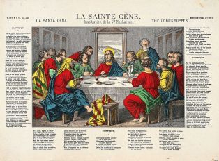 LA SAINTE CENE. / Institution de la Ste Eucharistie. N° 1906 (titre inscrit, fr., it., angl.)