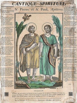 CANTIQUE SPIRITUEL. / St. Pierre et St. Paul, Apôtres. (titre inscrit)