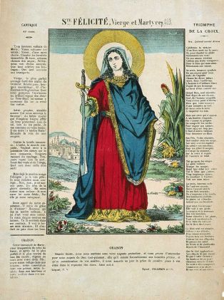 Ste. FELICITE, Vierge et Martyre. 403. (titre inscrit)