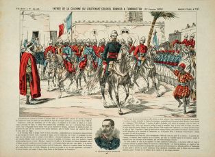 ENTREE DE LA COLONNE DU LIEUTENANT-COLONEL BONNIER A TOMBOUCTOU (10 Janvier 1894) (titre inscrit)