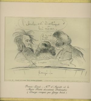 Franz Liszt, Mme d’Agoult et le major Pictet discutant philosophie ; © Collections musée George Sand et de la Vallée Noire