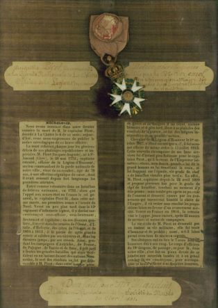 Légion d'honneur et nécrologie d’Auguste Picot ; © Collections musée George Sand et de la Vallée Noire