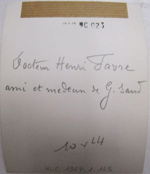 Docteur Henri FAVRE ; © Collections musée George Sand et de la Vallée Noire