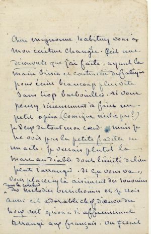 Lettre autographe signée de George Sand à Pauline Viardot ; © Collections musée George Sand et de la Vallée Noire